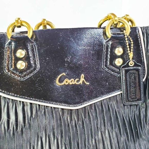 Coach Black Ashley Sateen Carryall Bag - Picture 9 of 11